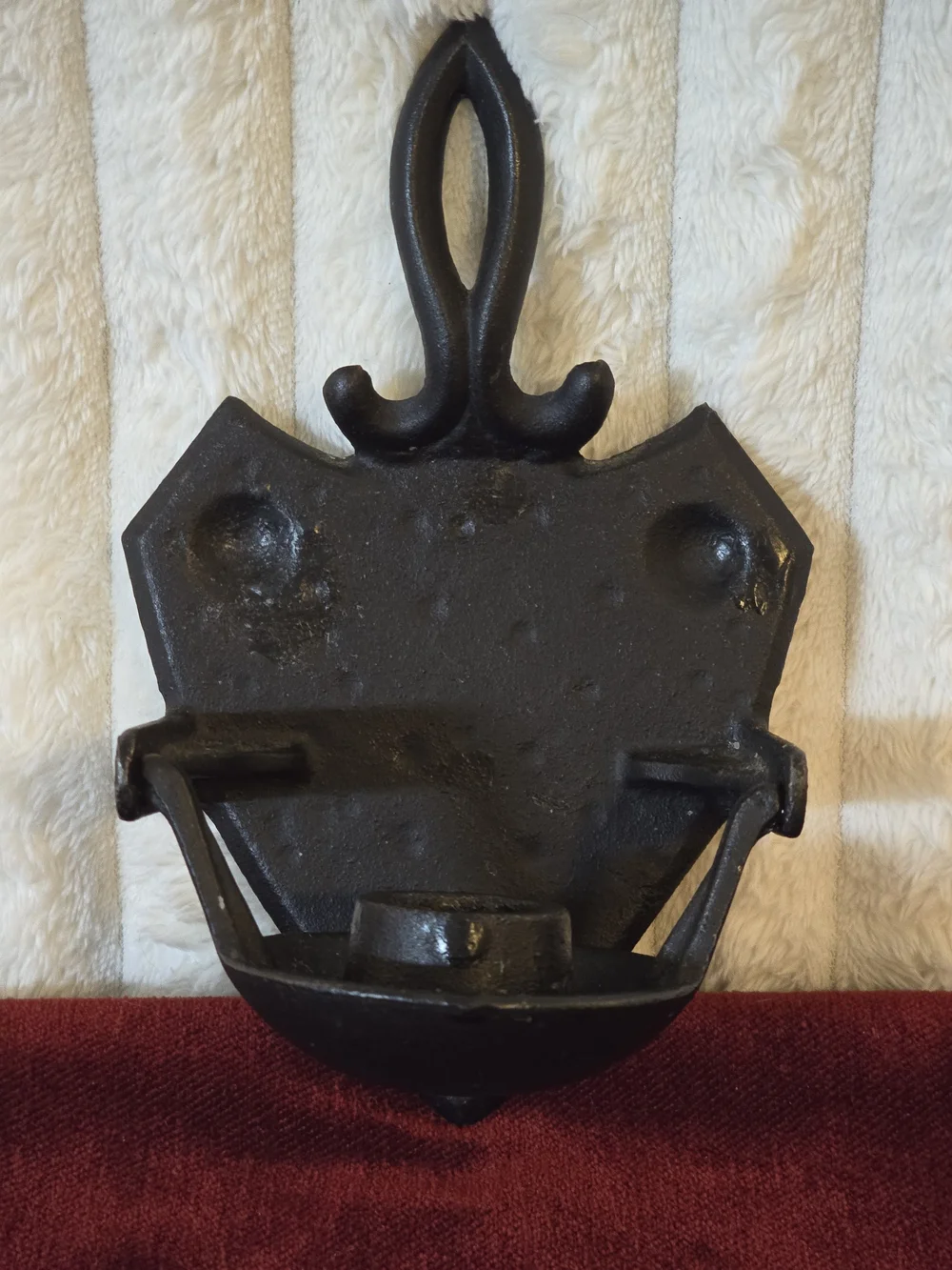 Vintage Cast Iron Swivel Candle Holder Trivet Wall Sconce -Gothic Iron Art JM20